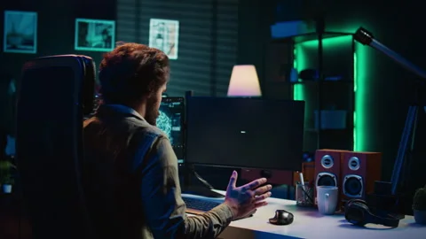 Computer scientist updating AI, making it become sentient Stock Footage 266950170
