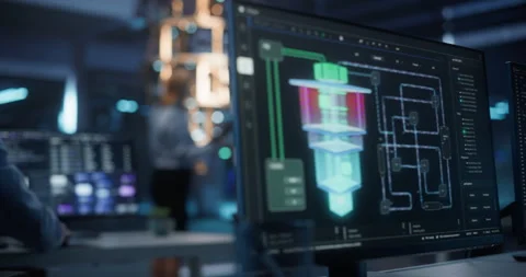 Computer Scientists Working with Quantum Computer Stock Footage 318965559