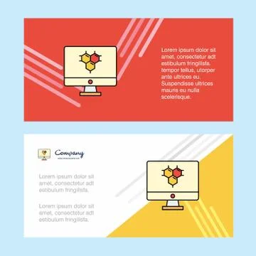 Computer screen  abstract corporate business banner template, horizontal adve Illustrazione stock