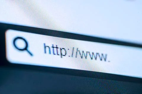 Computer screen with address bar of web browser Fotos Stock