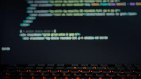 On computer screen AI model rapidly produces intricate algorithmic code illu Stock Footage 331462666