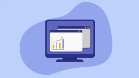 Computer screen analytics infographic icon animation 4k Stock Footage 279488862