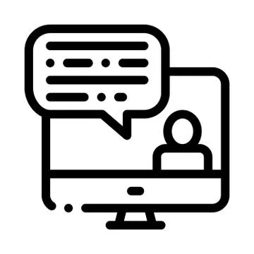 Computer Screen And Avatar Internet Discuss Vector Stock Illustration