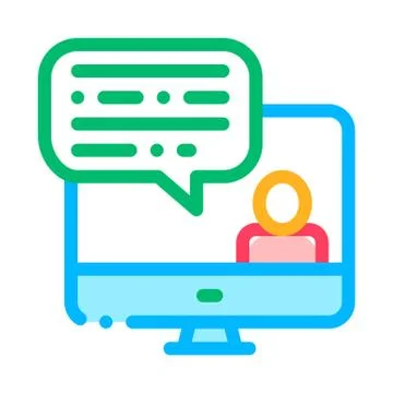 Computer Screen And Avatar Internet Discuss Vector Illustrazione stock