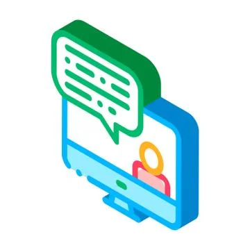 Computer Screen And Avatar Internet Discuss Vector Illustrazione stock