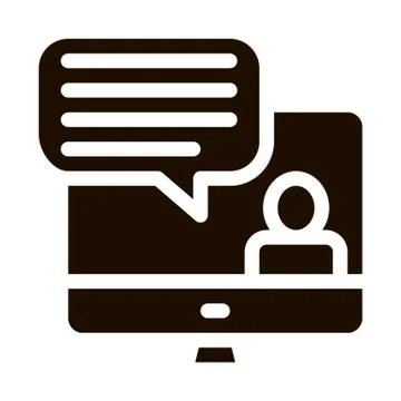 Computer Screen And Avatar Internet Discuss Vector Illustrazione stock