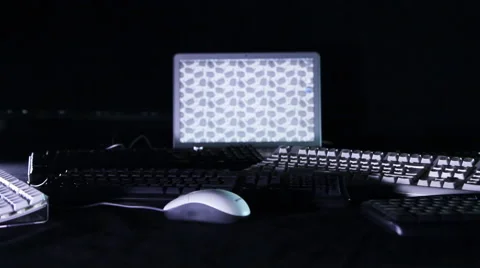 Computer screen and keyboard Stock Footage 46152155