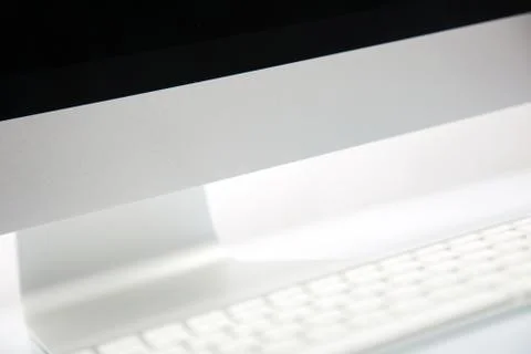 Computer Screen and Keyboard Stock Photos