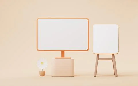 Computer screen and office work, 3d rendering. Stock Illustration