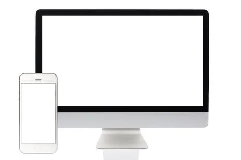 Computer screen and Smartphone Stock Photos