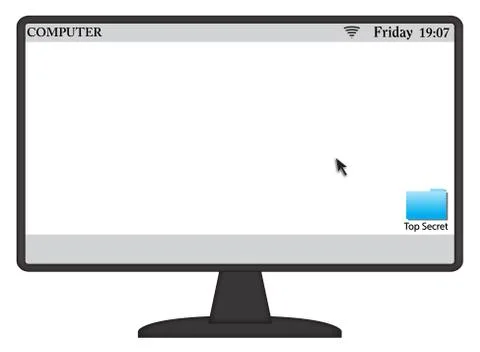 Computer Screen And Symbols Stock Illustration