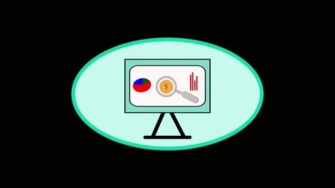 Computer screen animation with charts. Computer screen digital financial an.. Stock Footage 337617124