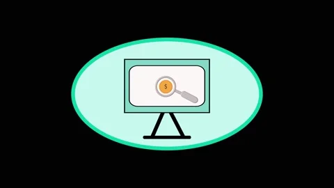 Computer screen animation with dollar sign. Computer screen digital search .. Stock Footage 337617119