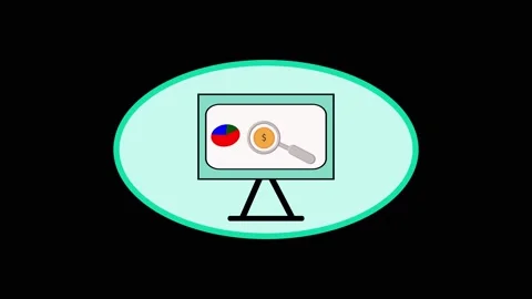 Computer screen animation with pie chart. Computer screen digital search an.. 스톡 동영상 337617121