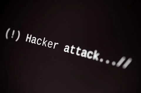 Computer screen attacked by hackers. Stock Photos