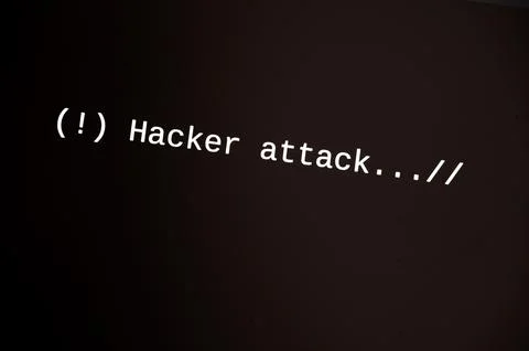 Computer screen attacked by hackers. Stock Photos