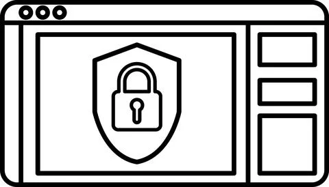 Computer screen with a background and a lock on it 스톡 일러스트