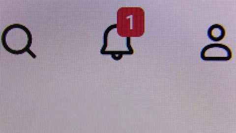 Computer screen with bell icon and notification. t Stock Footage 237587322