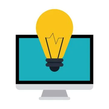 Computer screen with big idea Stock Illustration