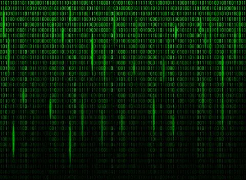 Computer screen binary data code Stock Illustration