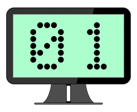 Computer Screen with Binary 스톡 일러스트