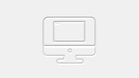 Computer screen with browser window icon animation isolated on white background. Stock Footage 156133250