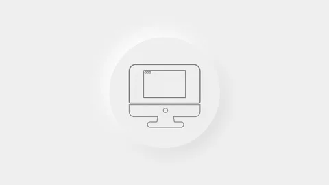Computer screen with browser window icon animation isolated on white background. Stock Footage 156133254