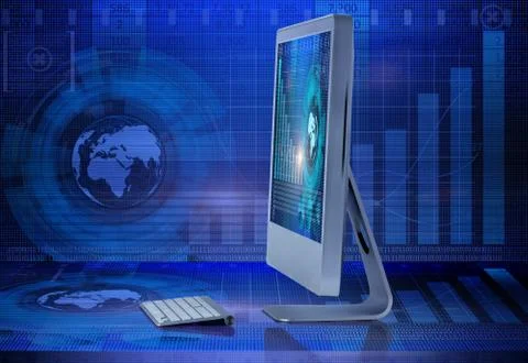 Computer screen in business concept Stock Illustration
