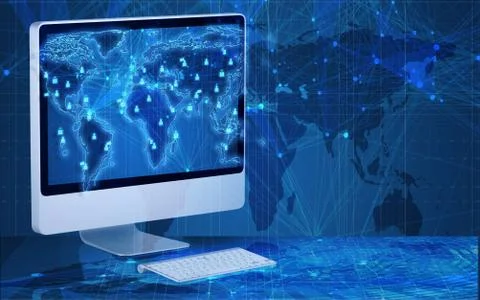 Computer screen in business concept Stockillustratie