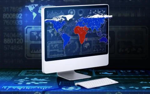 Computer screen in business concept Stockillustratie