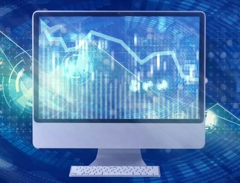 Computer screen in business concept 스톡 일러스트