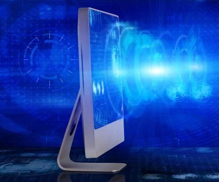 Computer screen in business concept Illustrazione stock