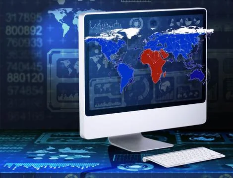 Computer screen in business concept Illustrazione stock