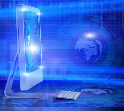 Computer screen in business concept Stock Illustration