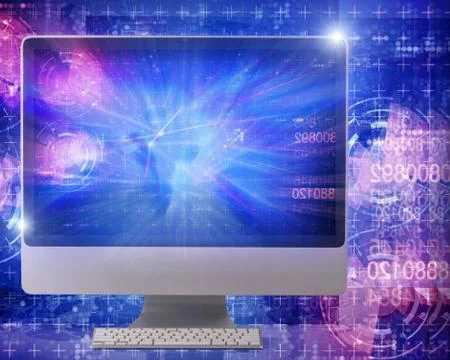 Computer screen in business concept Illustrazione stock