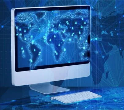 Computer screen in business concept イラスト素材