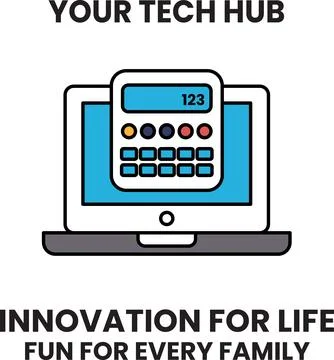 A computer screen with a calculator on it Stock Illustration