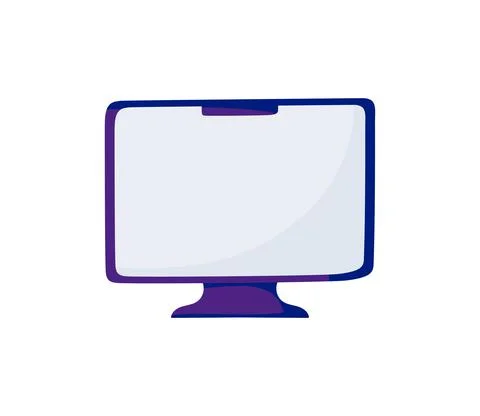 Computer screen cartoon isolated white background Ilustración de archivo