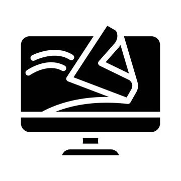 Computer screen cleaning wipe glyph icon vector illustration 스톡 일러스트