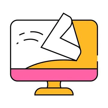 Computer screen cleaning wipe icon color illustration 스톡 일러스트