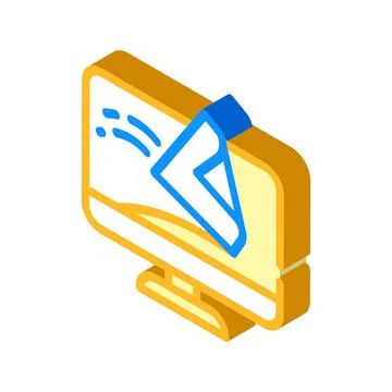 Computer screen cleaning wipe isometric icon vector illustration Stock Illustration