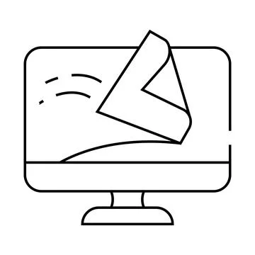 Computer screen cleaning wipe line icon vector illustration 스톡 일러스트