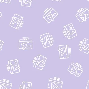 Computer screen cleaning wipe line vector seamless pattern 스톡 일러스트