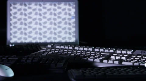 Computer screen close-up, in the dark Stock Footage 46151913
