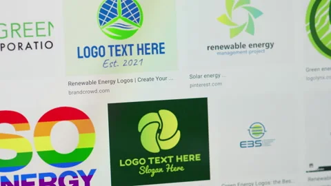 Computer Screen Close Up Of Online Scroll Through Green Energy Solution Websites Video stock 156555036