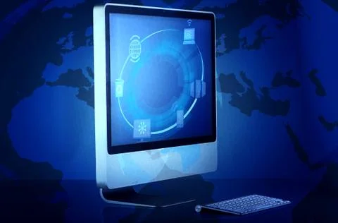 Computer screen in cloud computing concept イラスト素材