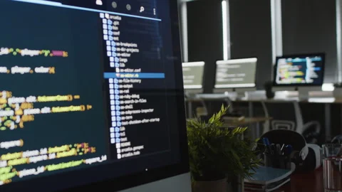 Computer Screen with Code at Mobile Game Development Course Vidéo 278124607