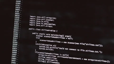 Computer Screen with Code Testing On Stock Footage 244229153