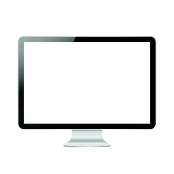 Computer screen with copyspace isolated on a white background Stock Photos
