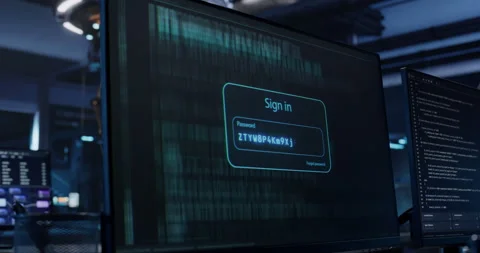 Computer Screen with Cryptography Software Stock Footage 318965589